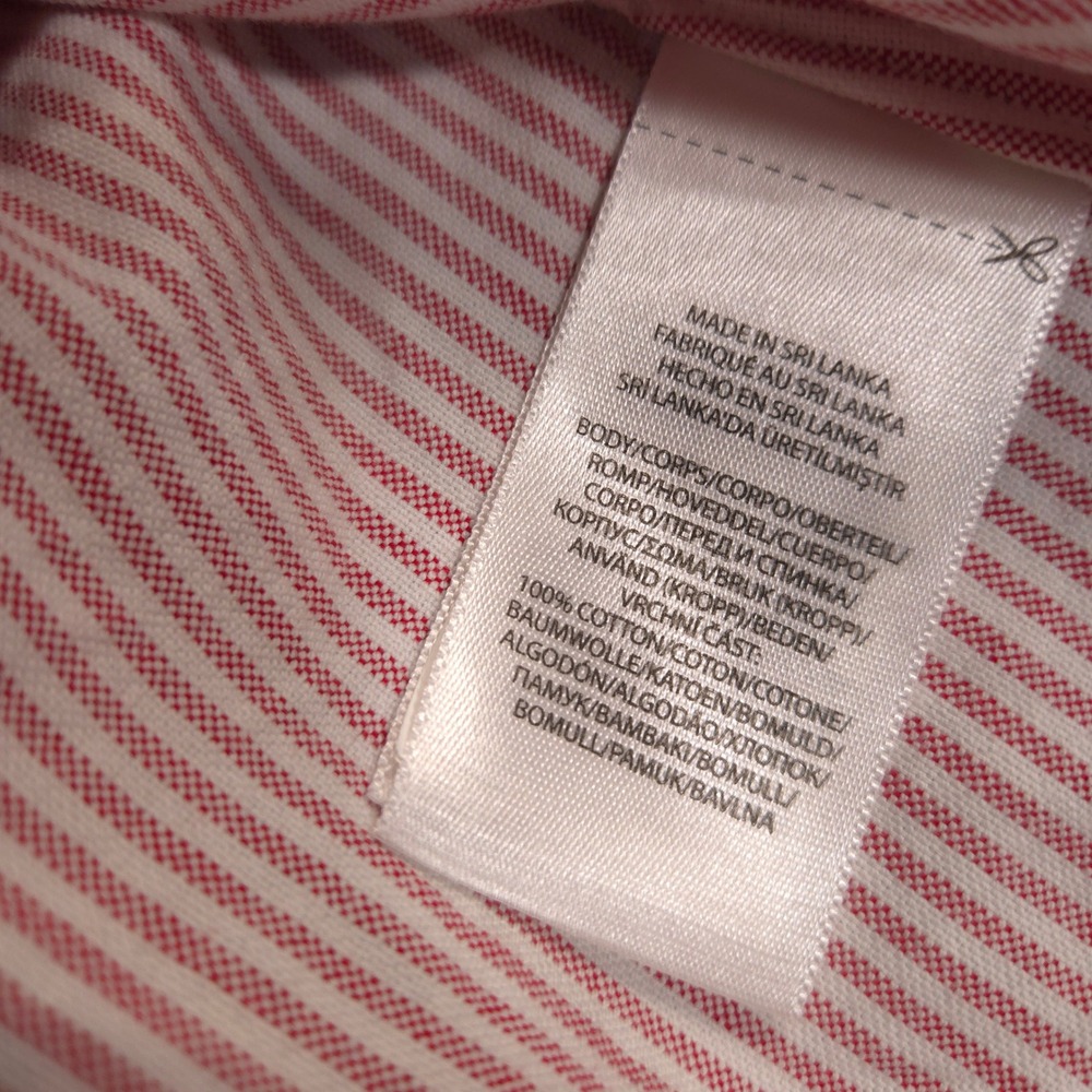 Ralph Lauren Oxford Shirt Mens M Burgundy White Striped Flesh Pony Custom Fit - Picture 8 of 8